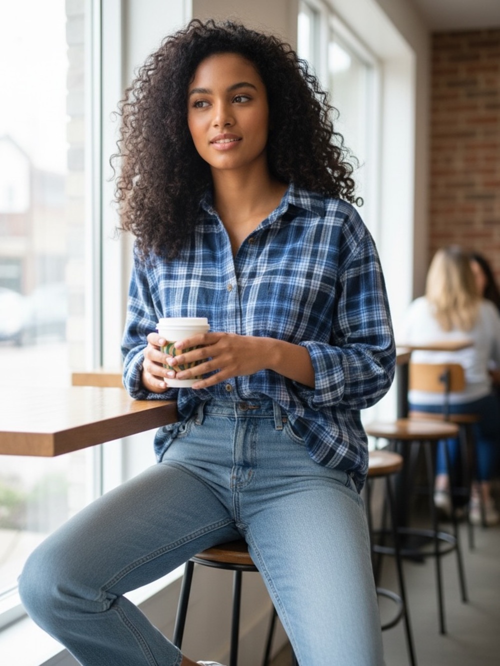 Blue Plaid Women’s Top